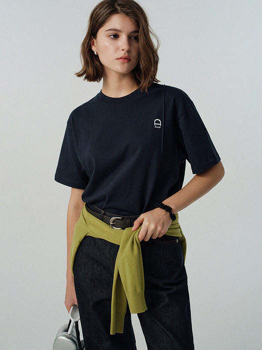 UNISEX LOGO CREASE T-SHIRT FRENCH NAVY_UDTS5A111N2