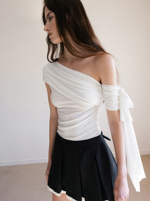 CUPCAKE BACK RIBBON PLEATS SKIRT_TT5S501DK