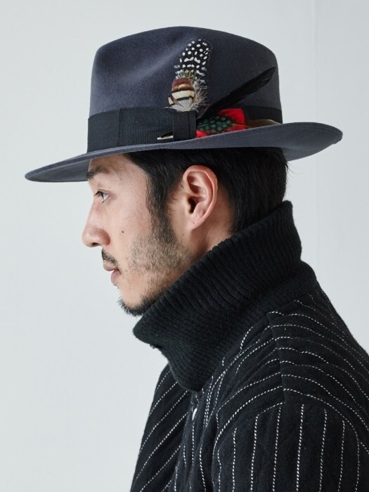 plume custom classic wool fedora [GRAY]