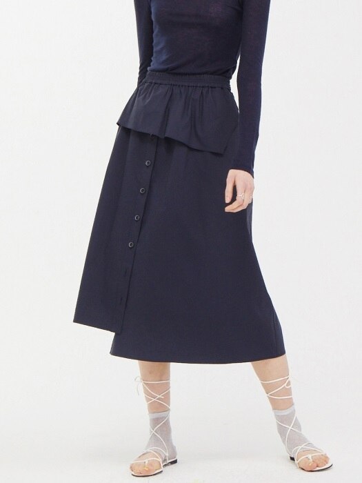 Cover Button Skirt-D/NY