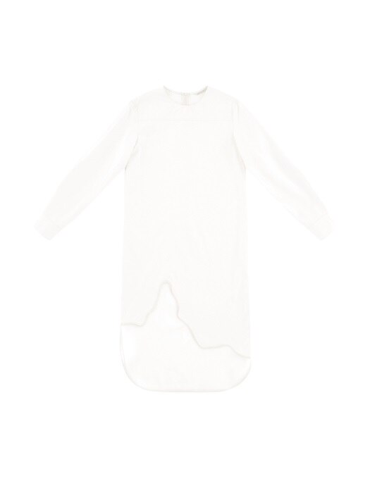 WAVE EMBROIDERED COTTON DRESS (WHITE)