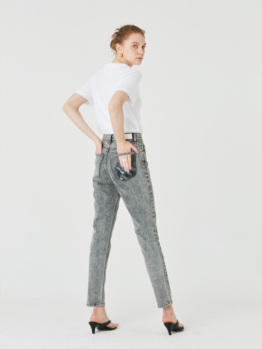 90S GREY STONE-WASHED JEANS