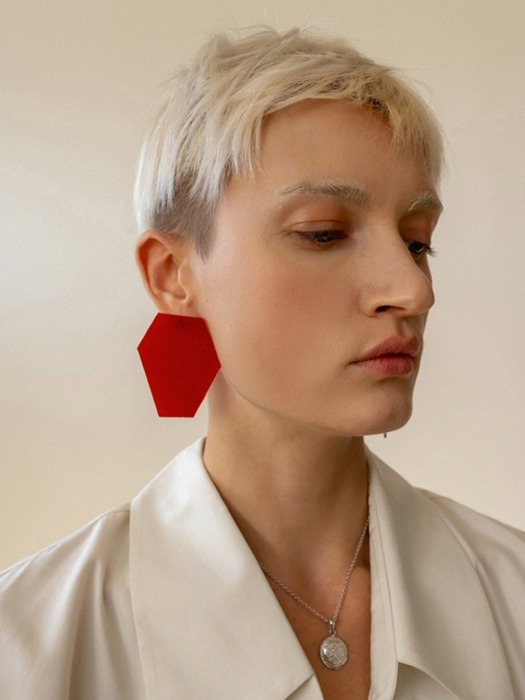 Color Pebble Earrings (red mix)