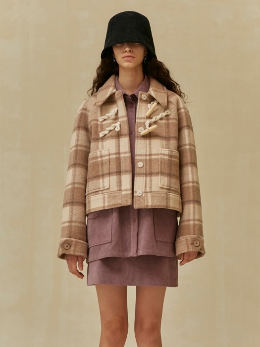 19 WINTER LOCLE DUFFLE JACKET - BEIGE CHECK