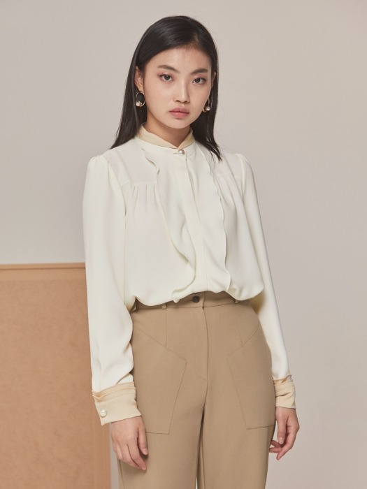 PEARL COMBINATION BLOUSE IVORY