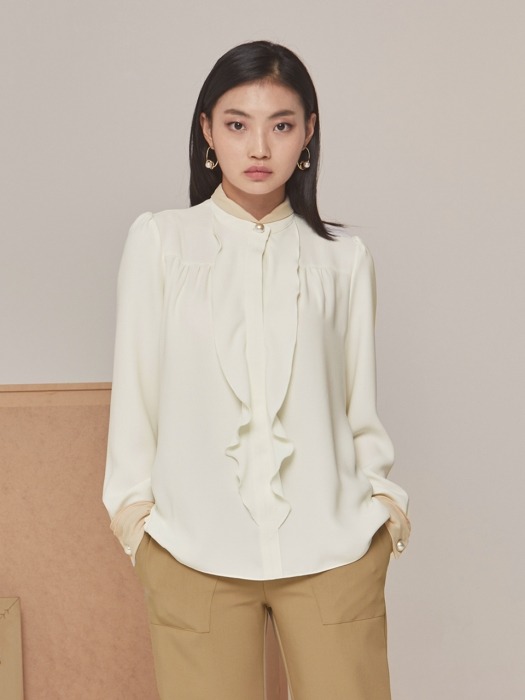 PEARL COMBINATION BLOUSE IVORY