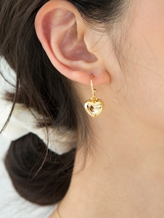 plump heart earrings (2colors)