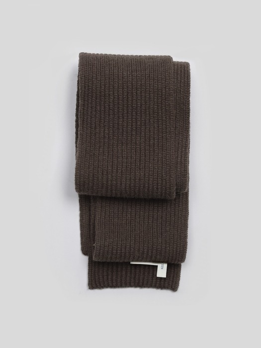 alpaca ribbed scarf (Brown)