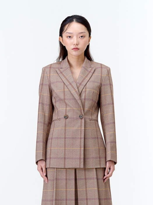 CLASSIC CHECK PATTERN JACKET [BEIGE]