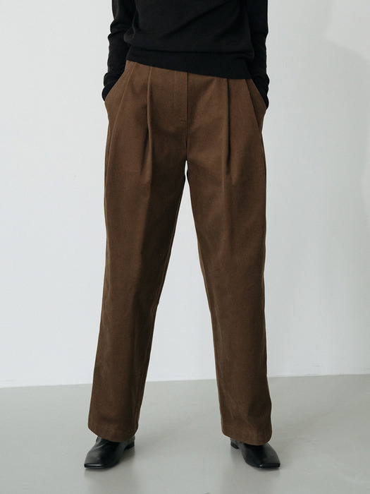 belted fleece lined pants (khaki)