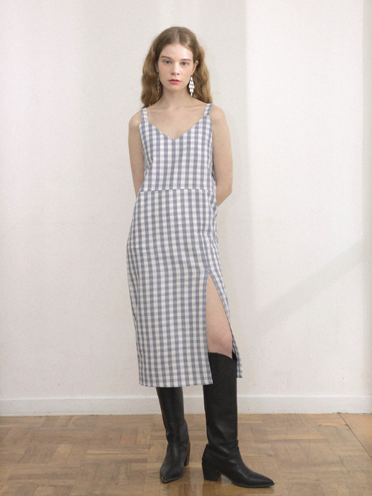 피크닉 린넨 드레스 / 네이비 컬러 (picnic dress/navy color)