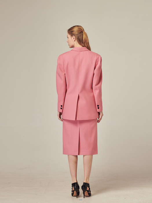 20SS 퍼프 숄더 오버핏 핑크 자켓