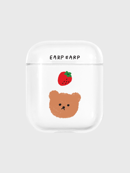 Dot strawberry bear-clear(Air pods)