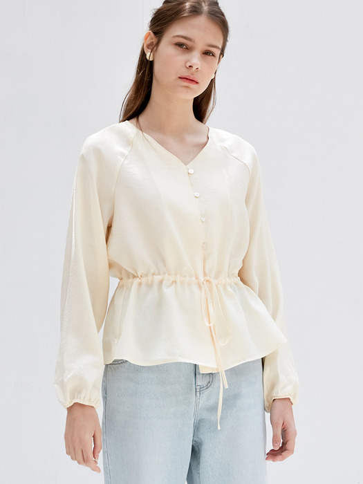 comos355 string raglan blouse (light yellow)