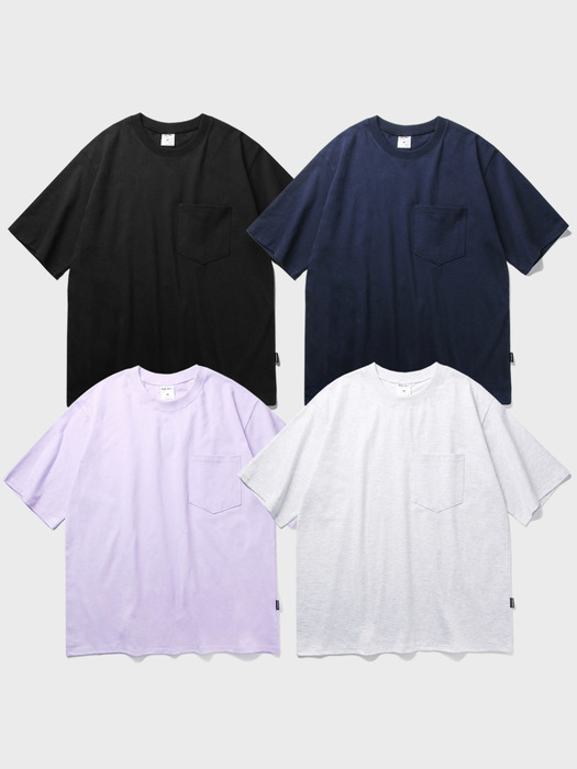 [패키지] 포켓 오버핏 반팔 티셔츠 2PACK (4컬러)