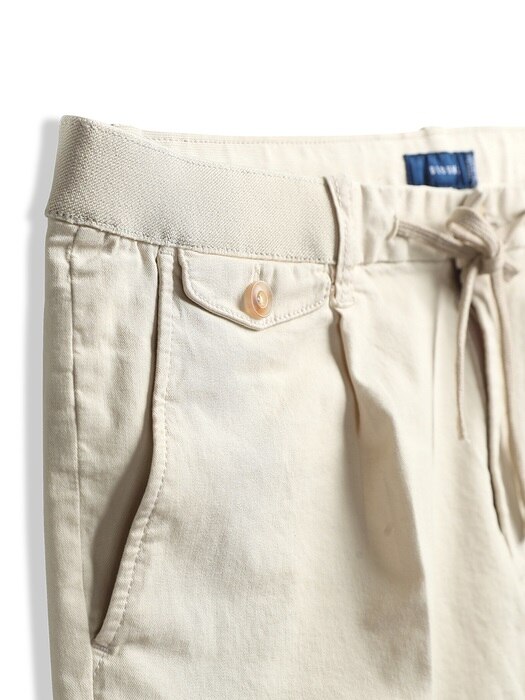 Garment-Dyed Banding Pants (Ivory)