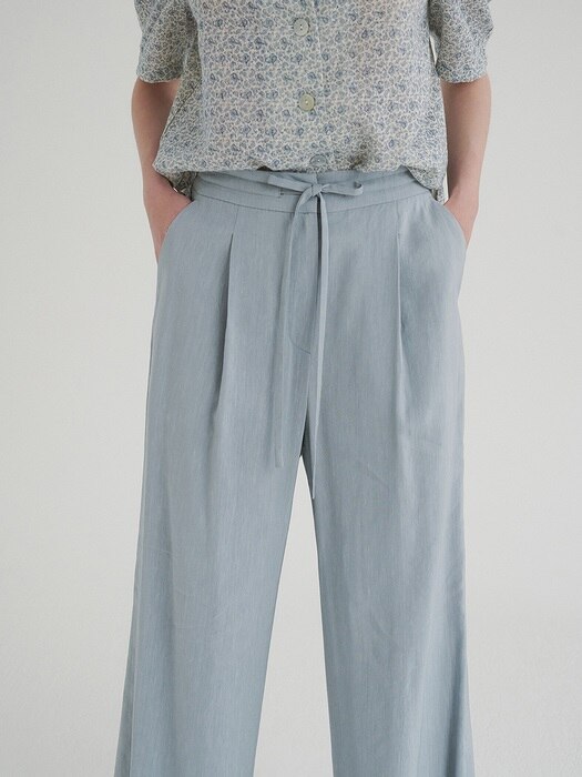 linen wide pants (sky blue)