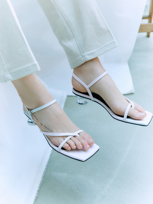 Flip-flop heel sandals_White [LMS212]
