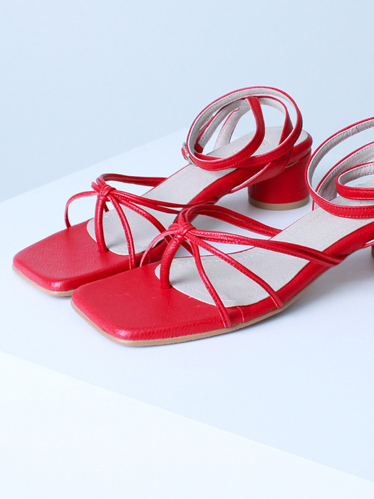 Strappy Knot Sandal (Red)