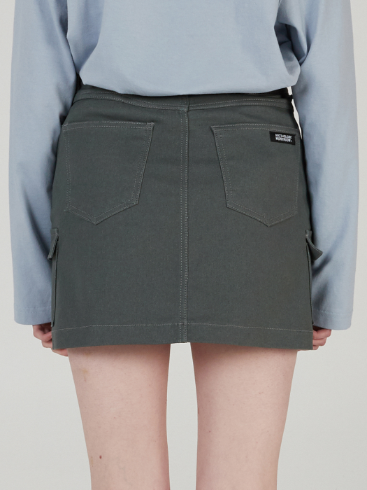 MG0S OUTPOCKET MINI SKIRT (GRAY)