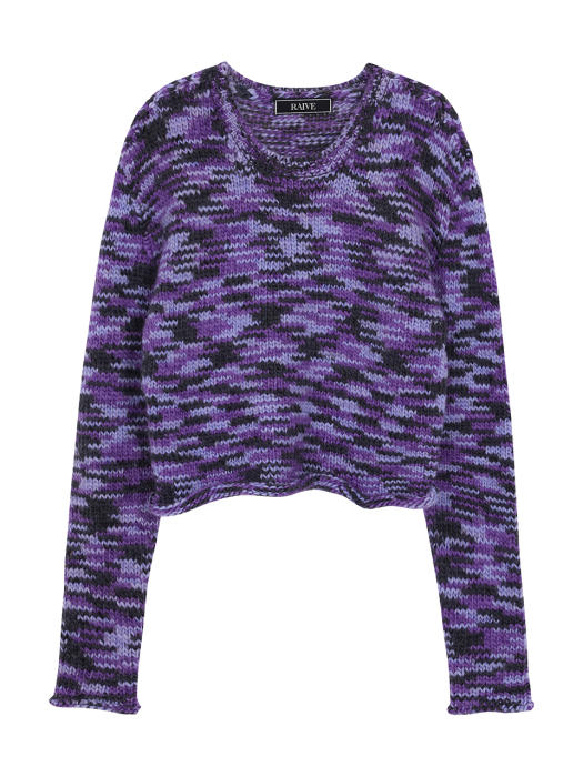 Multi Color Crop Knit in Purple Multi_VK0AP2250