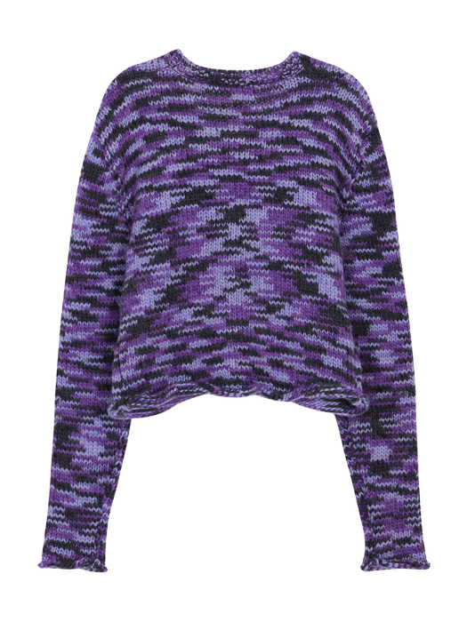Multi Color Crop Knit in Purple Multi_VK0AP2250