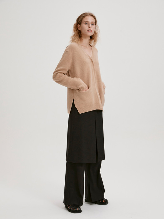 LAYERED FLARED TROUSERS (BLACK)
