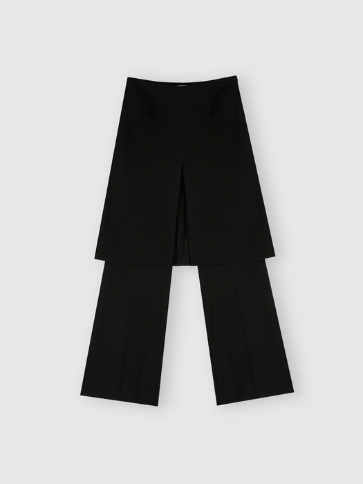 LAYERED FLARED TROUSERS (BLACK)