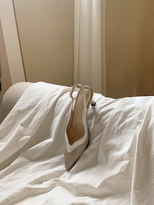 Wavely slingback / greyish beige(two tone)