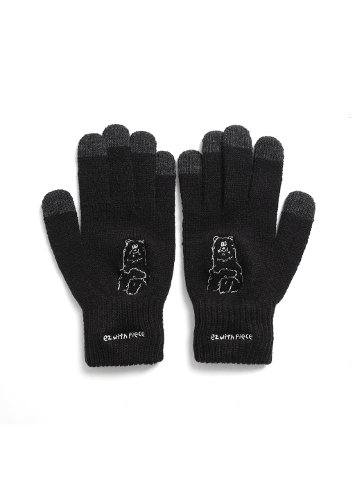 [EZwithPIECE] POLAR BEAR SMART GLOVES (BLACK)