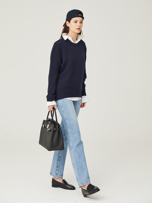 [N]CENTRAL PARK round knit_Navy