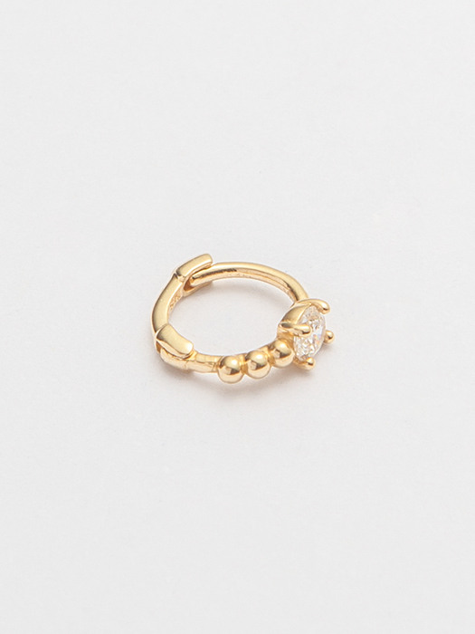14k gold mini ball CZ onetouch ring piercing (14k 골드)