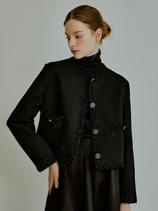 Classic tweed jacket (black)