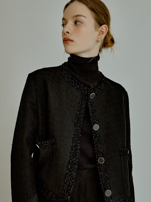 Classic tweed jacket (black)