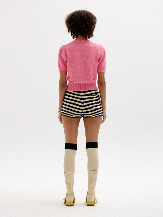 SORA Short Sleeve Knit Top - Pink