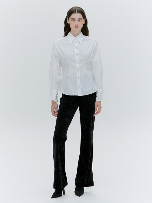 RING BUTTON POINTED COLLAR SHIRTS [2 COLOR]