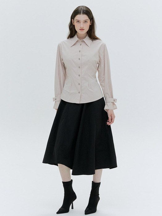 RING BUTTON POINTED COLLAR SHIRTS [2 COLOR]