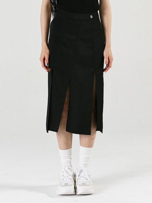 Divede Panel Skirt Black