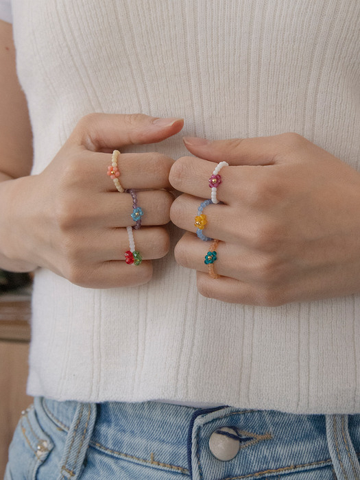 FLOWER BEAD RING