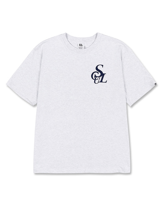 Flocking Symbol Logo Tee White Melange