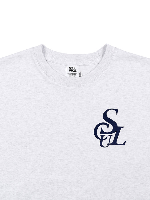 Flocking Symbol Logo Tee White Melange