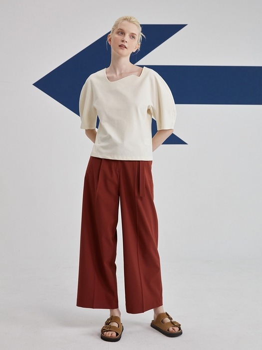 linen belted wide pants JWSLLE0100