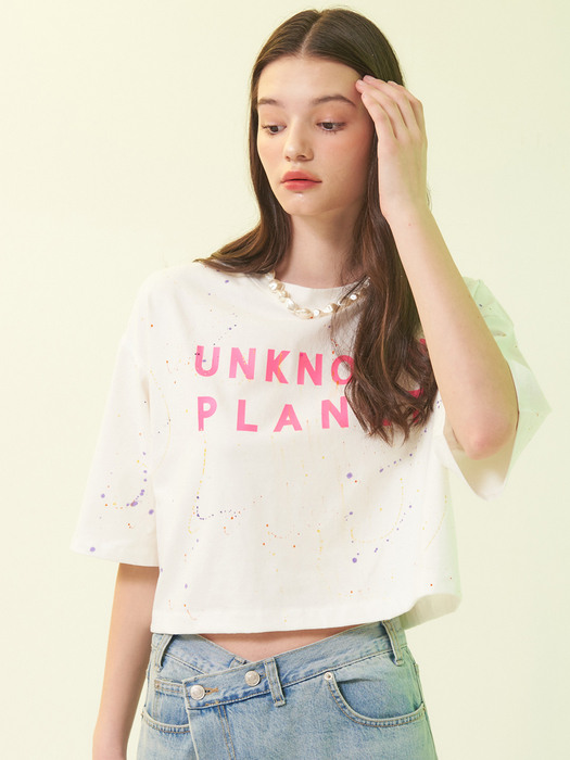 planet-123 Painting crop tee_white