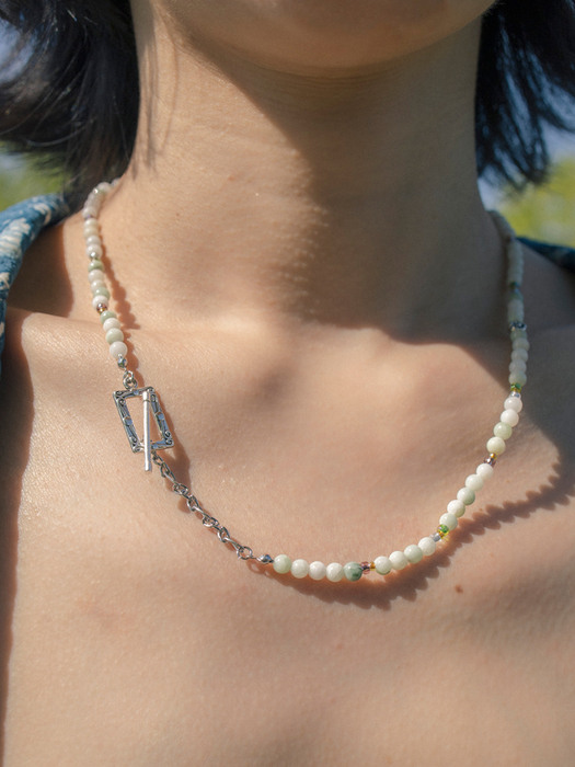Buddhist color gemstone necklace