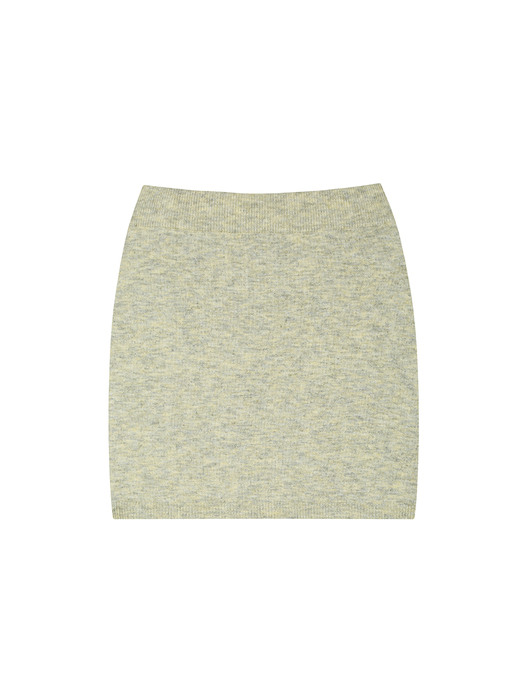pastel knit skirt_oatmeal yellow