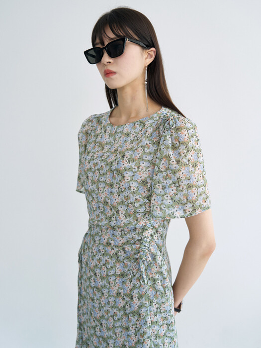 21 Summer_ Green Flower String Dress