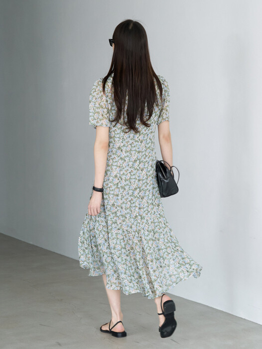 21 Summer_ Green Flower String Dress