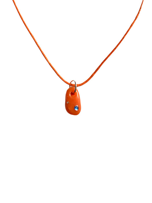 orange pendant long necklace