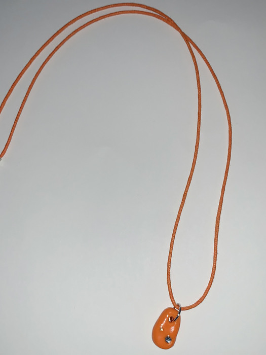 orange pendant long necklace
