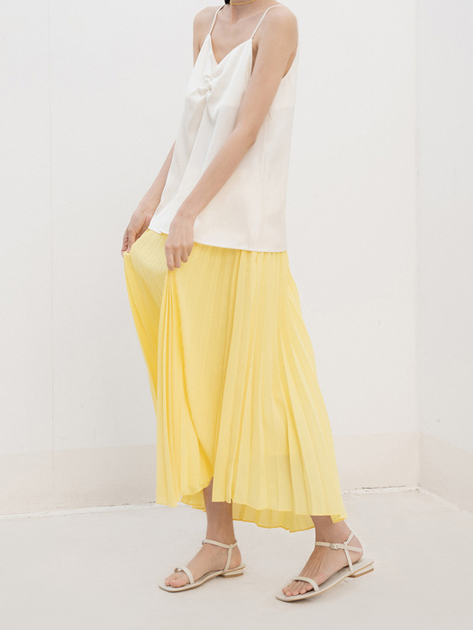 DUL LUSTER PLEATS SKIRT YELLOW